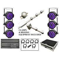 Complete Stage Lighting Installation Package with Powered Lighting & LED Par Cans