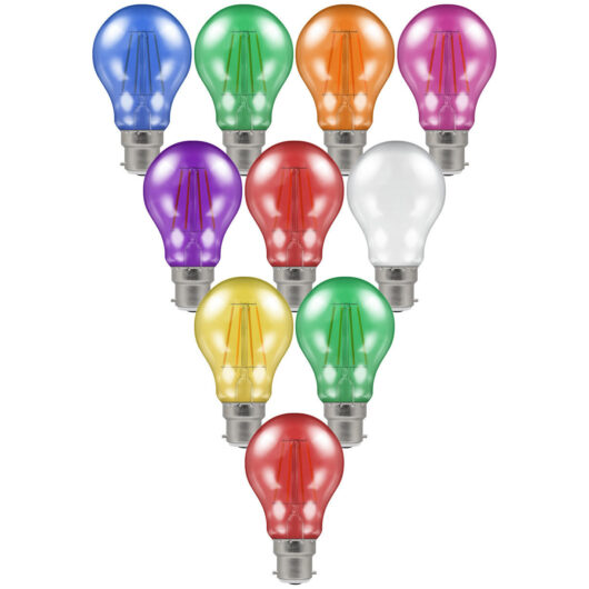 Crompton Lamps LED Festoon GLS 4.5W B22 Harlequin (10 Pack) Mixed Translucent