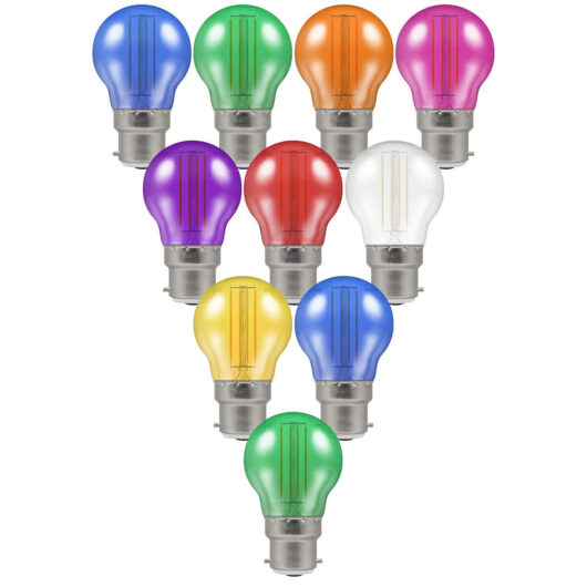 Crompton Lamps LED Festoon Golfball 4.5W B22 Harlequin (10 Pack) Mixed Translucent