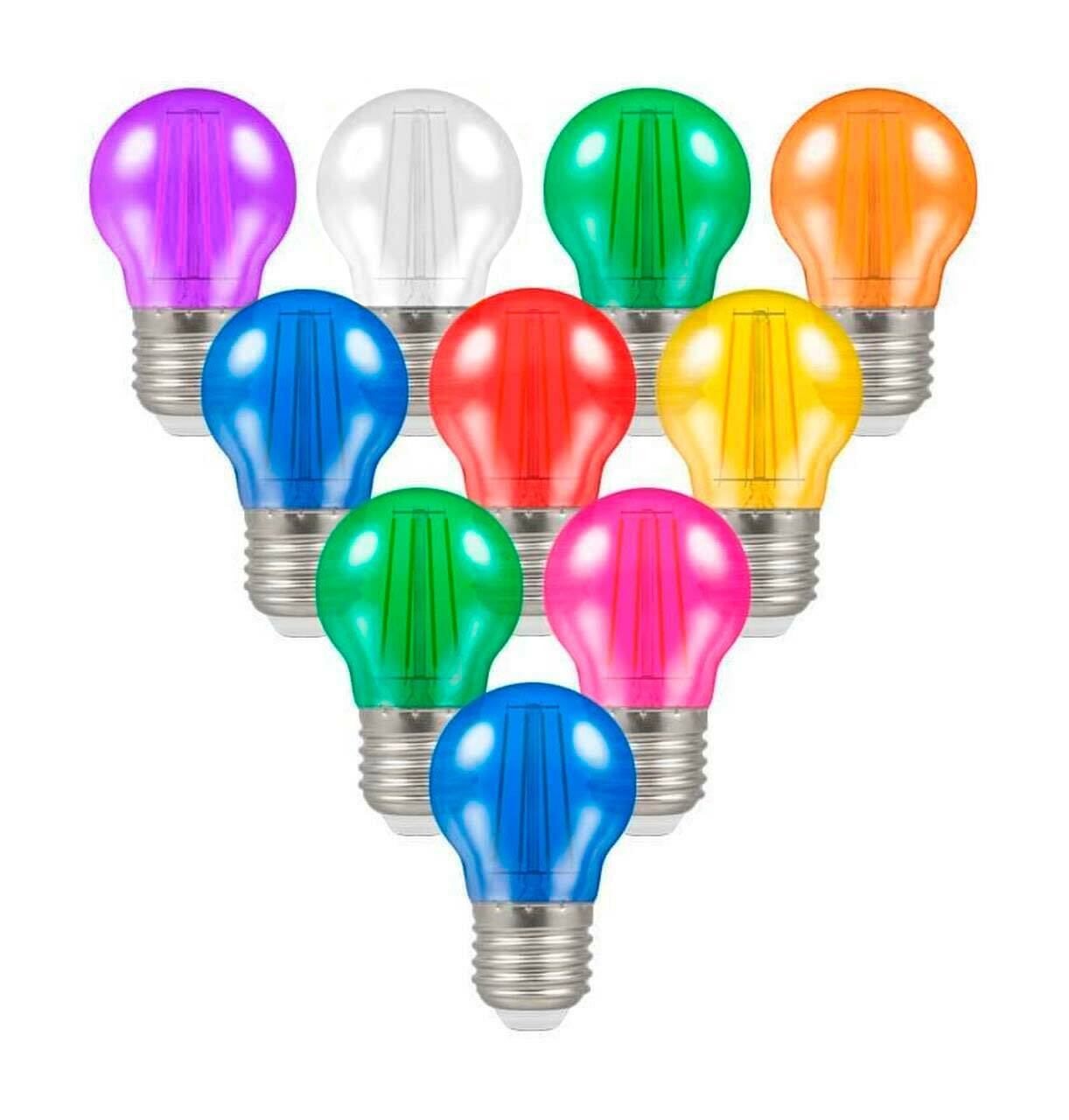 Crompton Lamps LED Festoon Golfball 4.5W E27 Harlequin (10 Pack) Mixed Translucent
