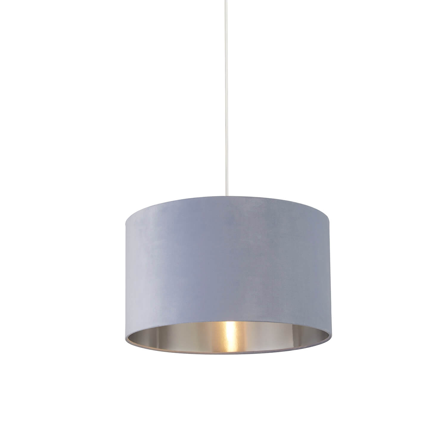 Light Blue Velvet Drum Shade 45Cm