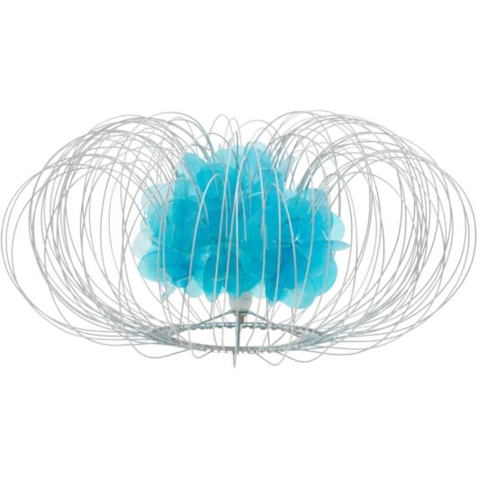 Silver Wire Blue Table / Desk / Reading Lamp With Durable Metal Wire/ Chic Cream Discs/ Led Desk Lamps For Study / Bedroom / Hallways 47 x 24 x 47