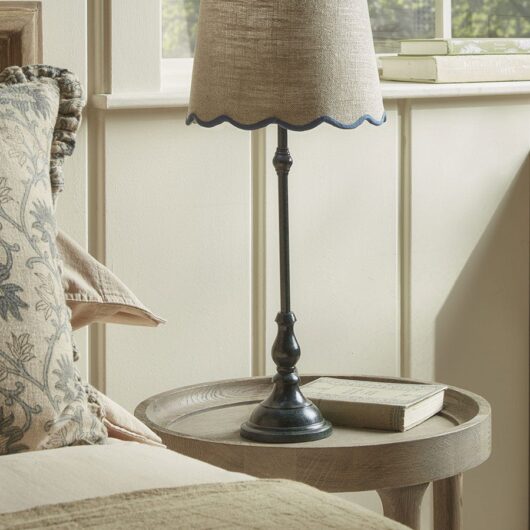 Blue Scalloped Edge Table Lamp