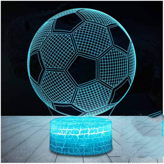 Coavas - 3D Football Lamp, Besrina led Night Light Illusion Lamps 7 Color Changing Touch Control usb Optical Desk Lamp, Bedside Lamps for Kids