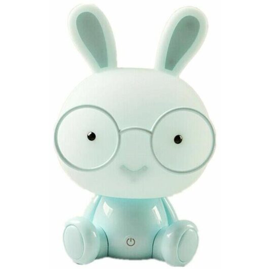 Led Bunny Night Light Tea Light Kids Lamps Eye Protection Emergency Light Touch Decoration Bedroom Bedside Table Mood Lighting, Blue