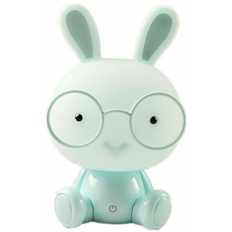 Led Bunny Night Light Tea Light Kids Lamps Eye Protection Emergency Light Touch Decoration Bedroom Bedside Table Mood Lighting, Blue