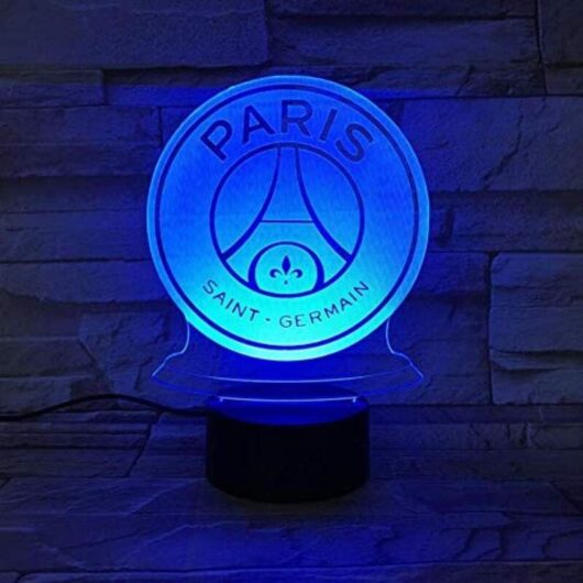 Led Night Light fc Paris Saint-Germain Football Club 3D Illusion Kids Football Logo psg Desk Lamp