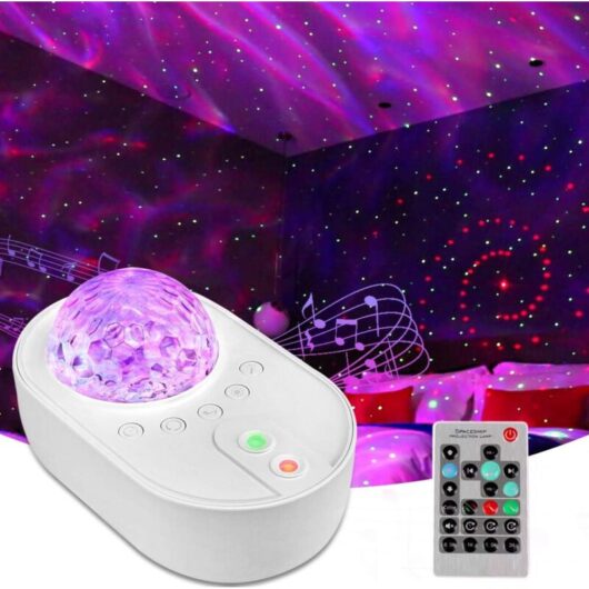 Night Light for Kids, LED Starry Sky Projector Night Light, Ocean Wave and Galaxy Projection Lamp with Color Lights, Bluetooth Music and Remote