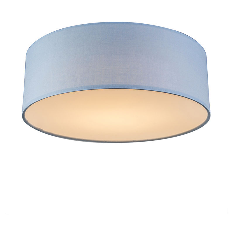 Qazqa - Ceiling Lamp Blue 30 cm Incl. led - Drum led