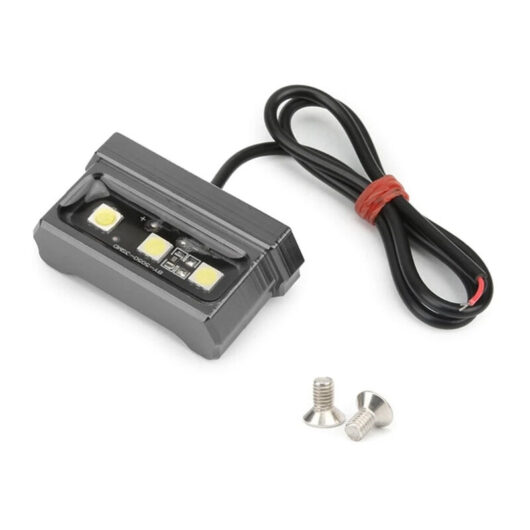 Gotrays - Motorcycle License Plate Light 12V Decorative Frame Rear Light Number Light Universal Indicator Motorcycle Accessories, Gray Black