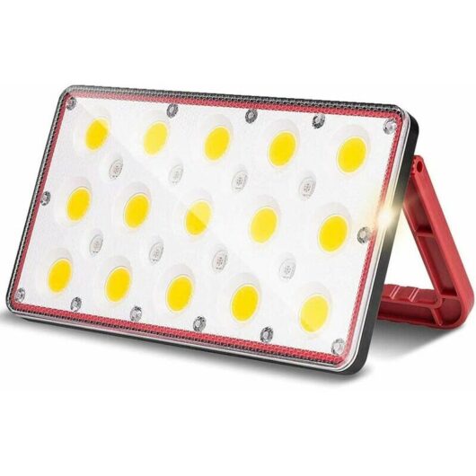 Hoopzi - Rechargeable led Floodlight Construction Site Floodlight 24W 1000LM 5 Adjustable Modes Work Lamp with 180° Rotation Outdoor led Lamp for