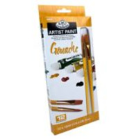 Pack Of 12 Essentials Range Artist Gouache Paints And 2 Brushes