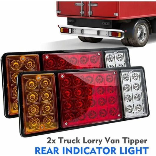 2 Pack 12V 36 LED Car Tail Lights Stop Turn Signals for Truck Trailer Lorry Caravan Van Reverse Light