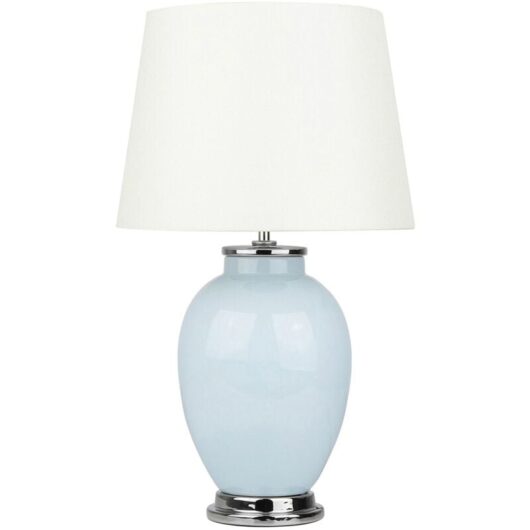 Beliani - Traditional Table Lamp Bedside Lamp Ceramic Base Empire Shade Blue Brenta