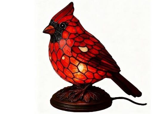 Stained-Glass-Effect Bird Table Lamp - 5 Colours!