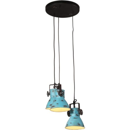 Hanging Lamp 25 w Distressed Blue 30x30x100 cm E27 Vidaxl