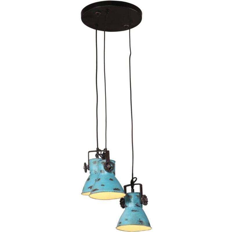Hanging Lamp 25 w Distressed Blue 30x30x100 cm E27 Vidaxl