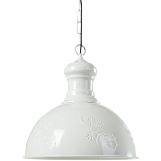 Pendant Lamp Off- White Metal Round Shape Flower Ornaments Industrial DIDESSA