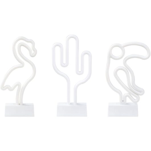 Set of 3 Neon LED Signs MABEL Multicolour