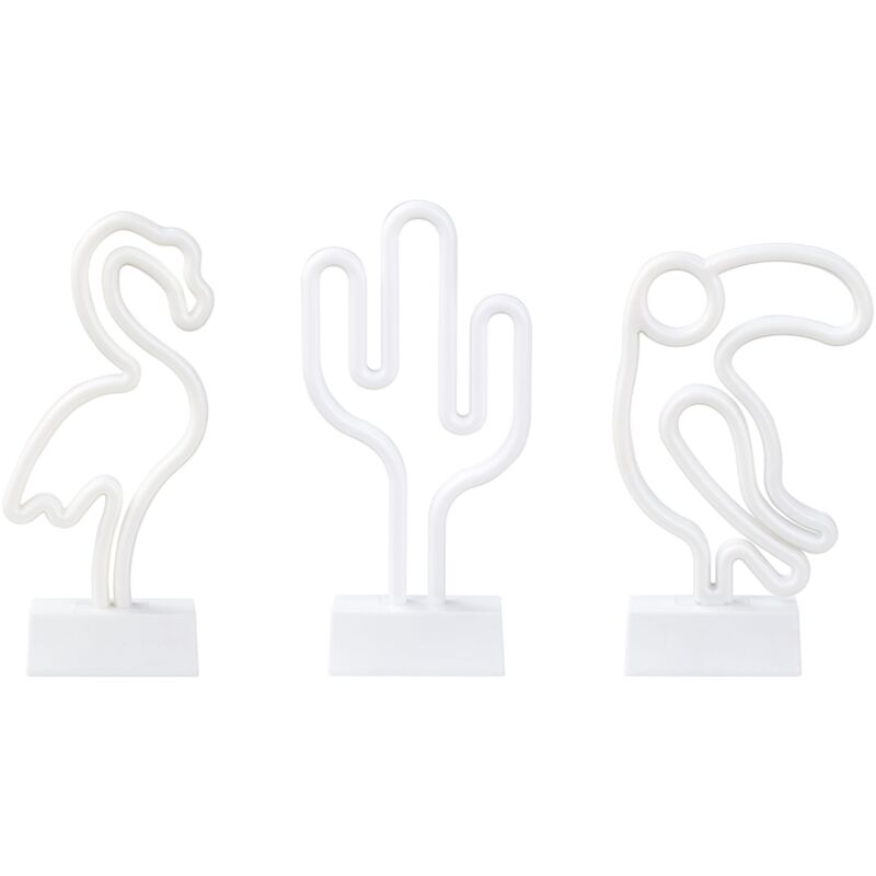 Set of 3 Neon LED Signs MABEL Multicolour
