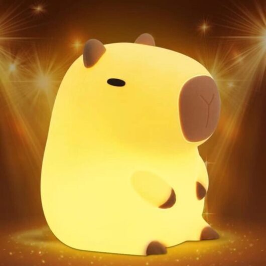 Capybara Silicone Night Light, LED Touch, Dimmable, Timer, Rechargeable and Portable, Perfect for Kids' Room