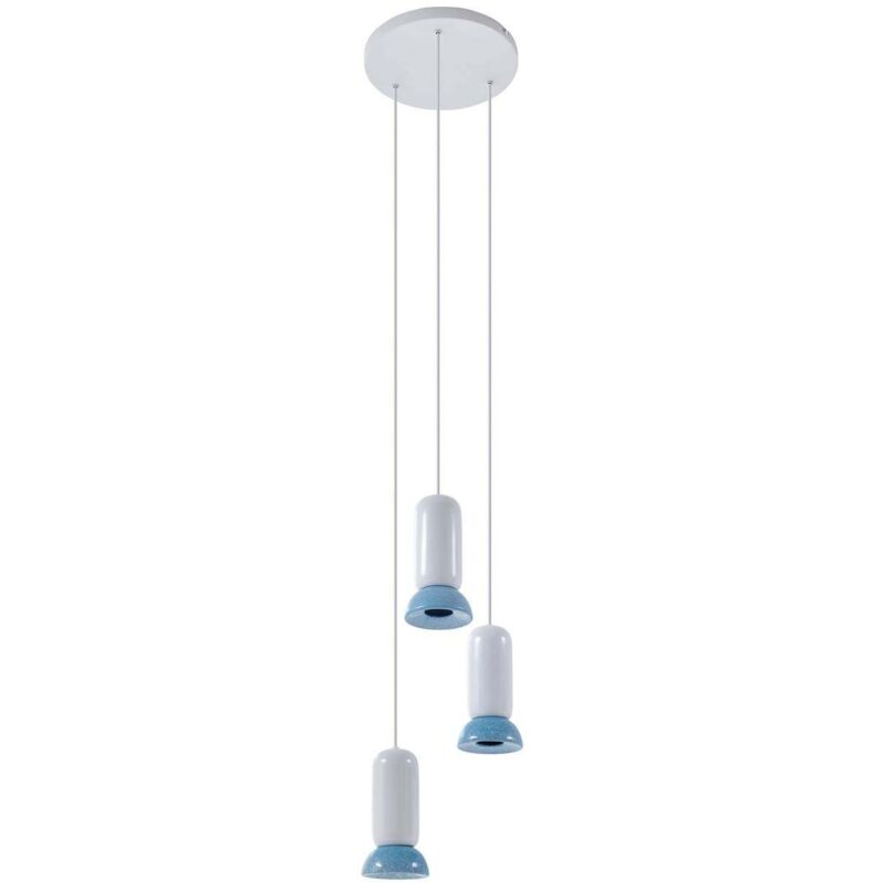 Ceiling Light "Kerimi" dimmable (scandinavian) in White made of Ceramics for e.g. Living Room & Dining Room (3 light sources, GU10) from Lindby