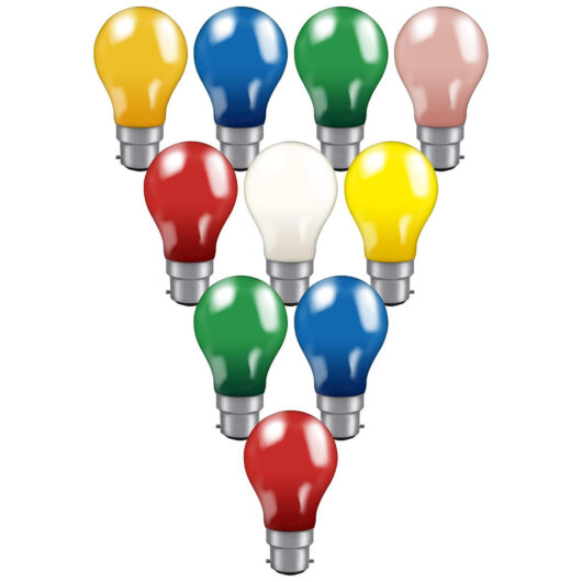 Crompton Lamps 25W Festoon GLS Light Bulbs B22 Dimmable Mixed Bayonet Coloured (10 Pack)