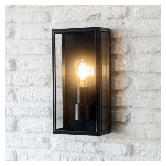 Garden Trading - Belgrave Tall Wall Light Lantern Porch Door Mains Black Steel