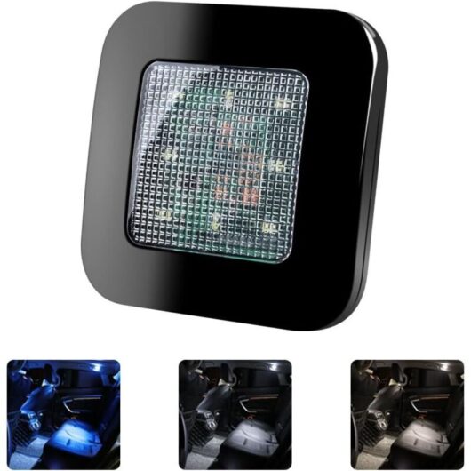 LED Car Ceiling Light, 3 Colors, USB Rechargeable, Wireless, for Car, Truck, Camping, Decorative Lighting