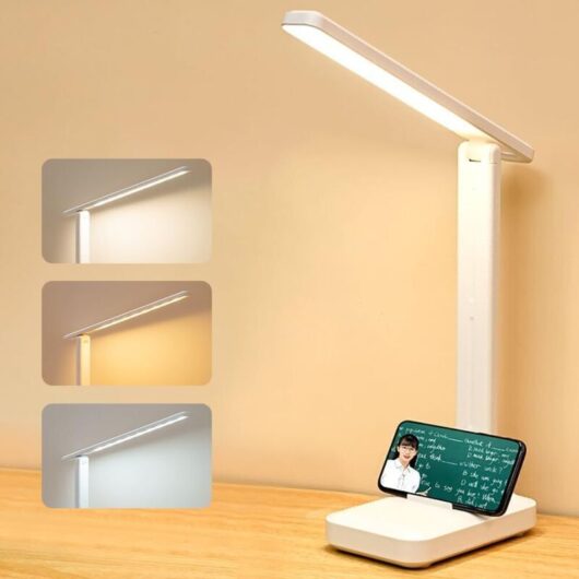 LED desk lamp, touch control, eye protection, dimmable, 3 color modes, 3 brightness levels, USB