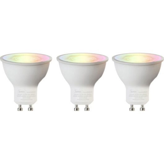 Luedd - Set of 3 Smart GU10 rgbw led Bulbs 5W 350 lm 2200-4000K