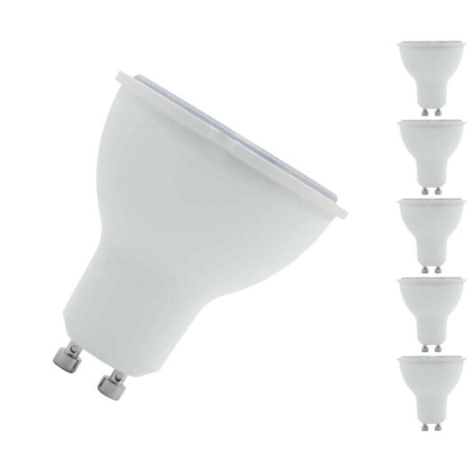 Opus LED GU10 Spotlight Bulbs 5W (30W Eqv) Dim Daylight 6500K Halogen Replacement Frosted (5 Pack)
