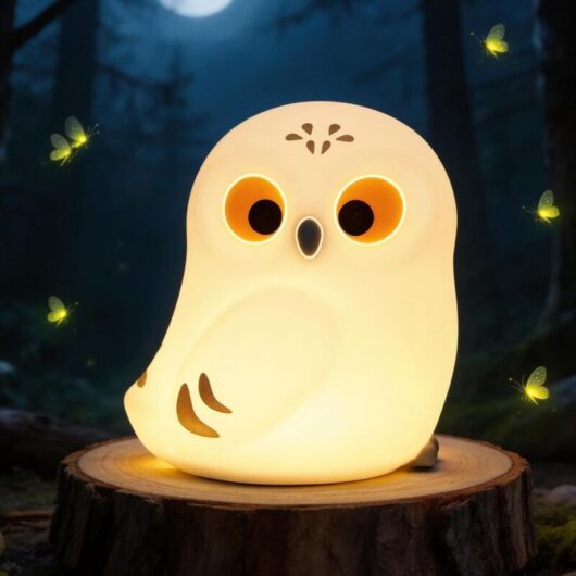 Owl-Shaped Kids Night Lamp - White Silicone LED, 30-Minute Timer, Touch Control, Bedroom Decoration, Gift for Babies and Children