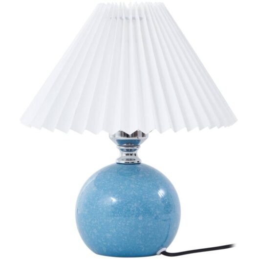 Table Lamp "Kerimi" (scandinavian) in Blue made of Ceramics for e.g. Living Room & Dining Room (1 light source, E27) from Lindby