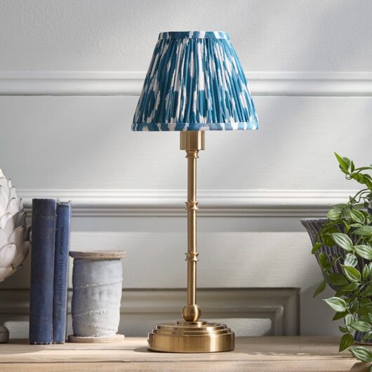 Tapered Clip On Shade - Blue Ikat