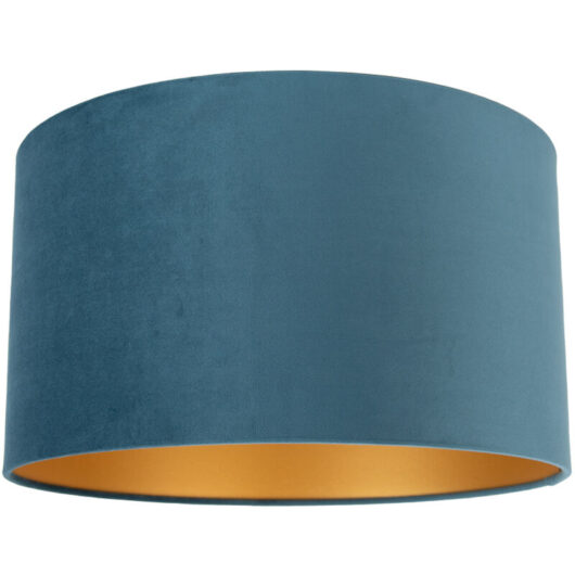 Velvet Lampshade Blue 35/35/20 with Gold Interior