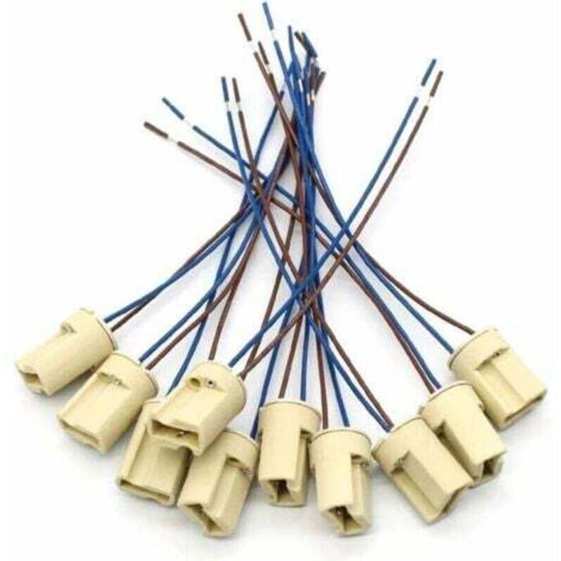 10 Pieces G9 Lamp Holder, G9 Ceramic Base Socket with 150mm Teflon Wire for G9 LED Halogen Bulbs at Home TRIMEC