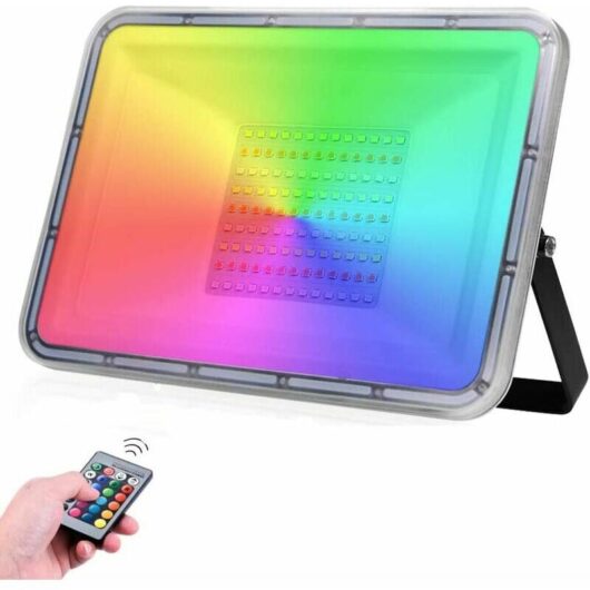 100W rgb led Flood Light Outdoor with Remote Control, 16 Colors 4 Modes, IP67 Waterproof, Outdoor Security Light No Memory Function, for Garden