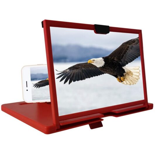 12 Inch Foldable Mobile Phone Screen Magnifier - 3D HD Mobile Phone Stand - for Movies, Videos and Games - for All Smartphones