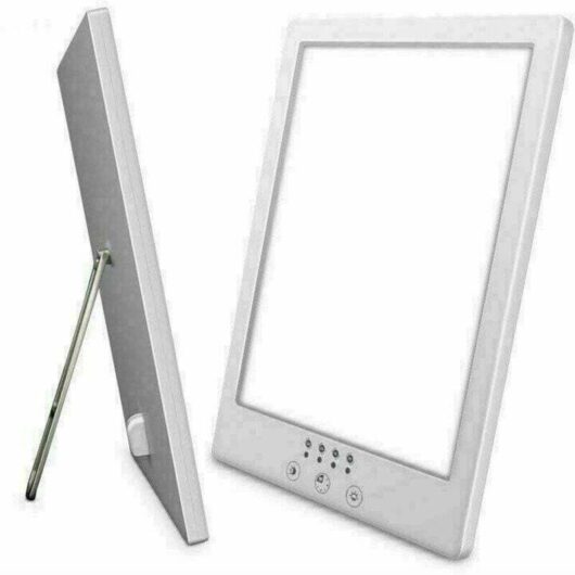 12000 Lux Light Therapy Lamp, UV-Free LED with Adjustable Brightness and Color Temperature, Timer, Touch Control, Memory Function, Compact Size for