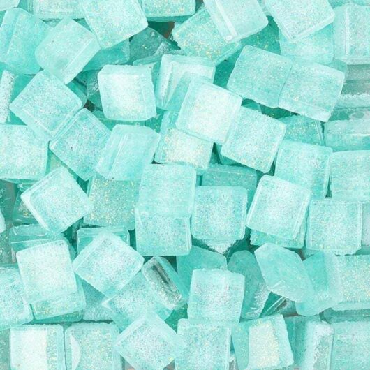 1kg Glass Mosaic Tiles, Square Glass Pieces for Crafts and Decoration, 1x1cm (Aqua Blue)