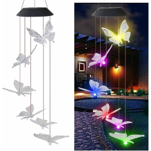 2021 Solar led Wind Chime Light Surprise Gift for Friends Moms Daughter Hanging Garden Spinner Color Changing Lamp Outdoor String Lights