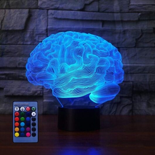 3D Illusion Brain LED Lamp Art Deco Lamp LED Lights Decoration Lamps Remote Control 7/16 Colors Changing Night Light USB Powered Children's Gift