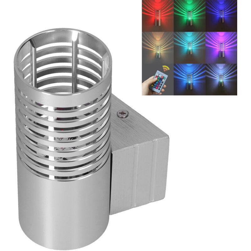 3W RGB LED wall light with remote control, made of aluminum, for hallways and staircases