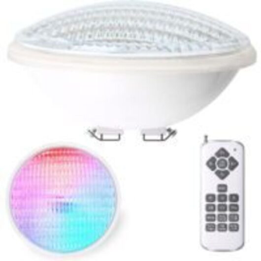 40W PAR56 LED Pool Light, IP68 Waterproof, RGB Submersible Pool Light, 12V DC/AC Color LED Spotlight with Remote Control, 7 Adjustable Colors, 12
