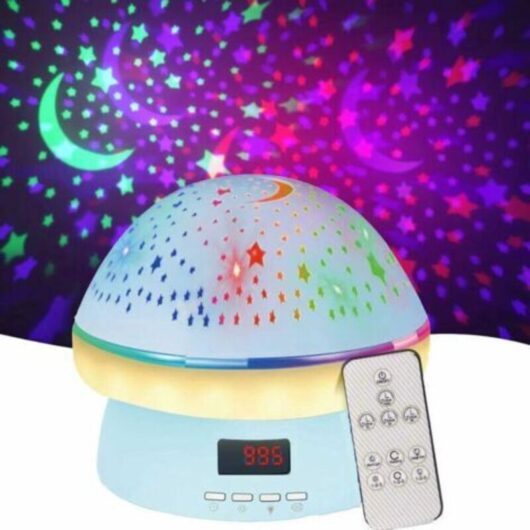 4pcs Remote Control and Timer Design Starry Sky Rotating Star Projector Night Light, 16 Colorful Projectors LED Bedside Lamp