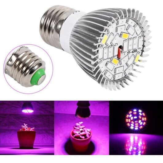 5W E27 LED Grow Light Full Spectrum Bulb for Indoor Plants, Vegetables, Flowers, and Gardens (28 LEDs)