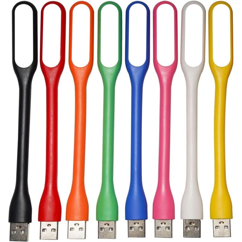 8-Piece USB LED Lamp, Mini Flexible USB Light, Keyboard Lamp for Laptop/PC, USB Reading Lamp, Small Book Light, 8 Colors