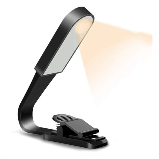 Aougo - Reading Light, usb Rechargeable Reading Light with Touch Sensor, Book Light with 3 Adjustable Brightness Modes Eye-Care, Flexible Clip on