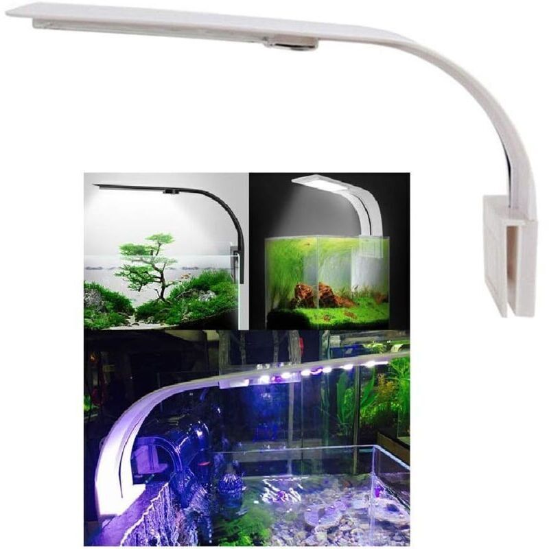 Aquarium Light, LED Lamp, White and Blue Nano Clip-on Lighting for Fish and Plants, 23-50 cm.
